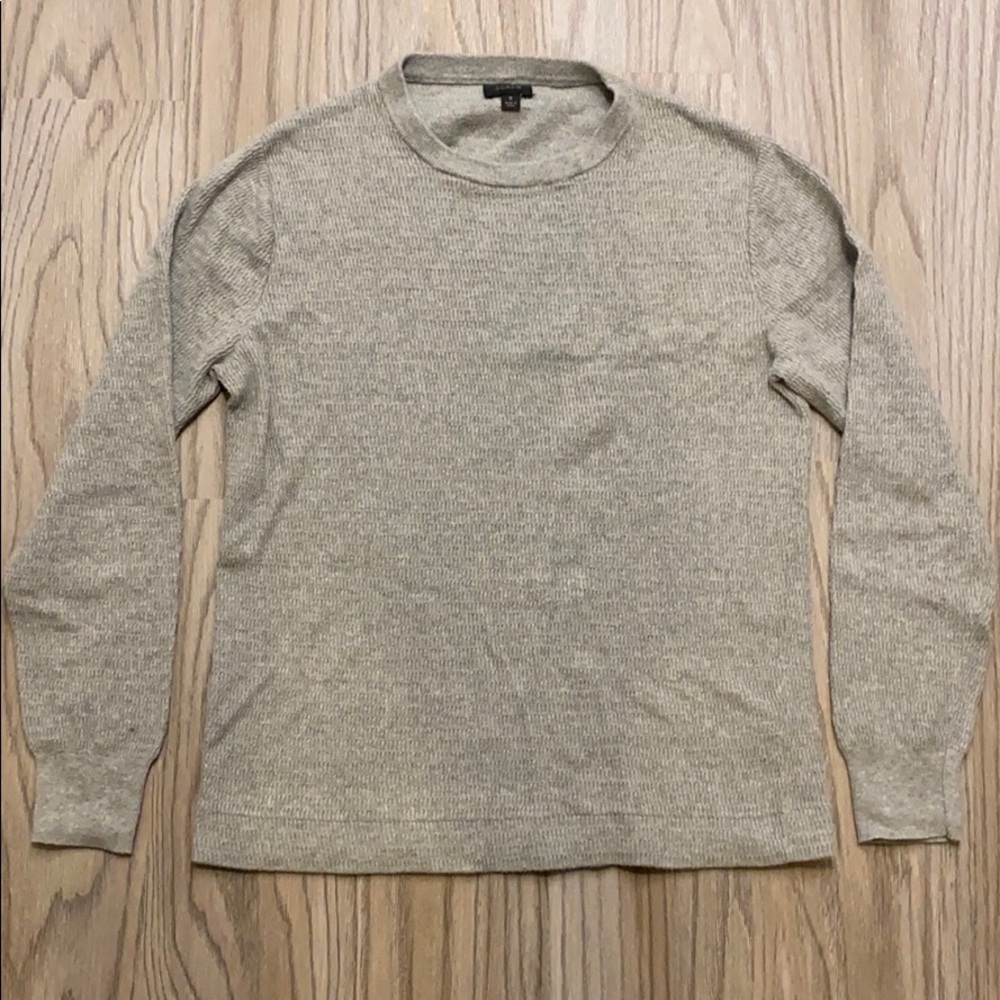 J Crew Cotton Thermal Knit Crewneck Sweater